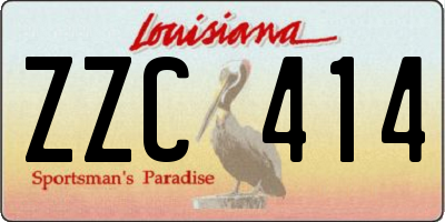 LA license plate ZZC414