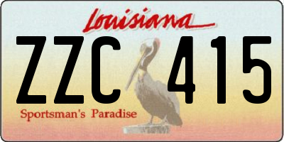 LA license plate ZZC415