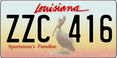 LA license plate ZZC416