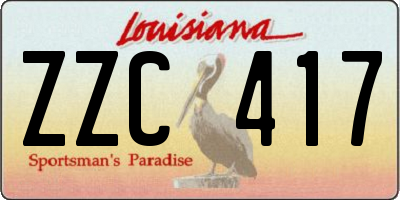 LA license plate ZZC417