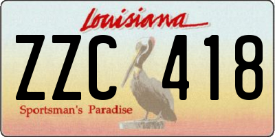 LA license plate ZZC418