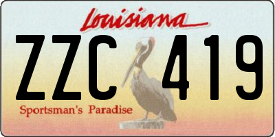 LA license plate ZZC419