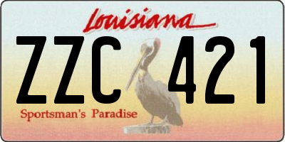 LA license plate ZZC421