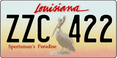 LA license plate ZZC422