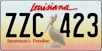 LA license plate ZZC423