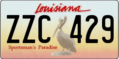 LA license plate ZZC429