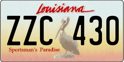 LA license plate ZZC430