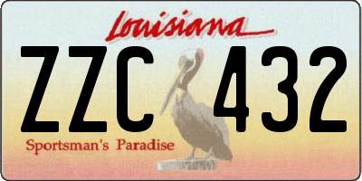 LA license plate ZZC432