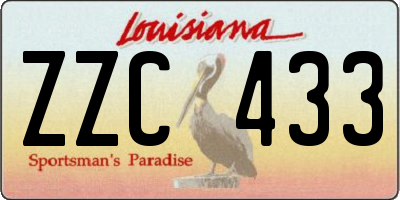 LA license plate ZZC433