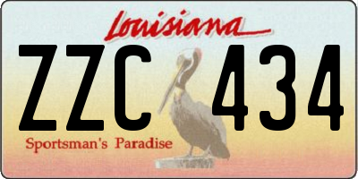 LA license plate ZZC434