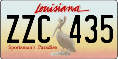 LA license plate ZZC435