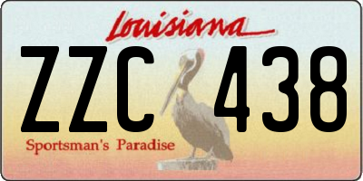 LA license plate ZZC438