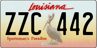 LA license plate ZZC442