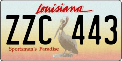 LA license plate ZZC443