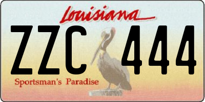 LA license plate ZZC444