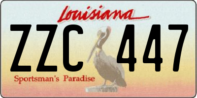 LA license plate ZZC447