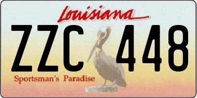 LA license plate ZZC448