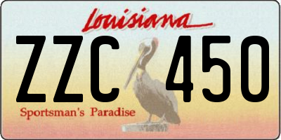 LA license plate ZZC450