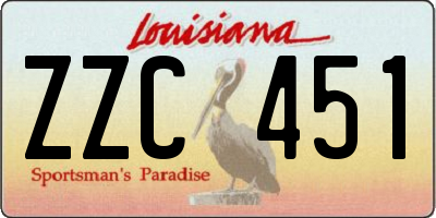 LA license plate ZZC451