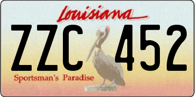 LA license plate ZZC452