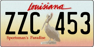 LA license plate ZZC453