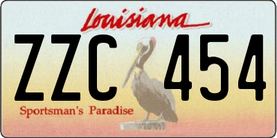 LA license plate ZZC454