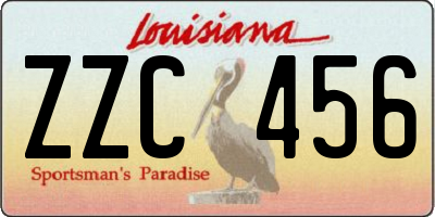 LA license plate ZZC456