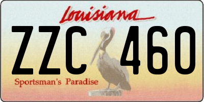 LA license plate ZZC460