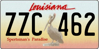 LA license plate ZZC462