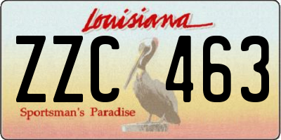 LA license plate ZZC463