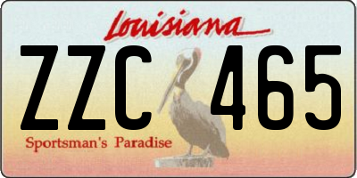 LA license plate ZZC465