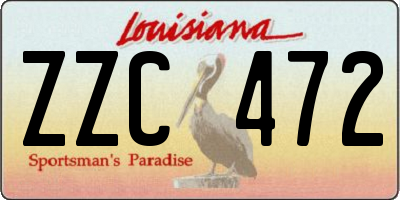 LA license plate ZZC472