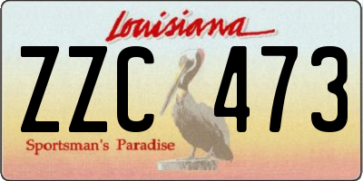 LA license plate ZZC473