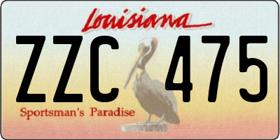 LA license plate ZZC475