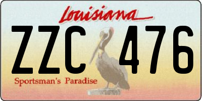 LA license plate ZZC476