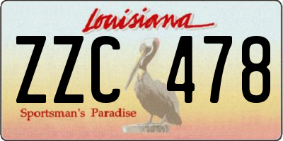 LA license plate ZZC478