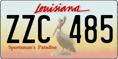 LA license plate ZZC485