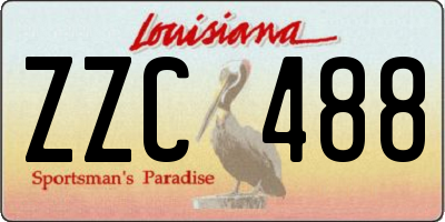 LA license plate ZZC488