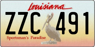 LA license plate ZZC491