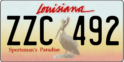 LA license plate ZZC492