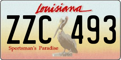 LA license plate ZZC493