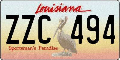 LA license plate ZZC494