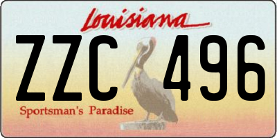 LA license plate ZZC496