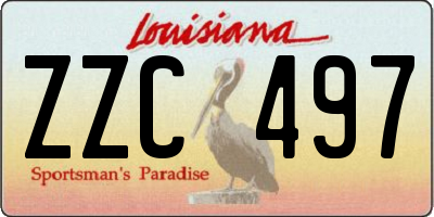 LA license plate ZZC497