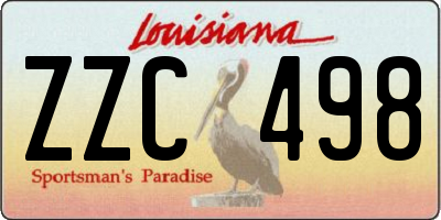 LA license plate ZZC498