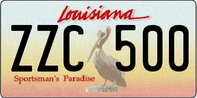 LA license plate ZZC500