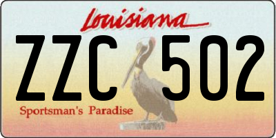 LA license plate ZZC502