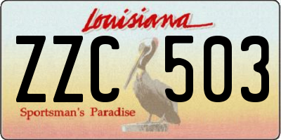 LA license plate ZZC503