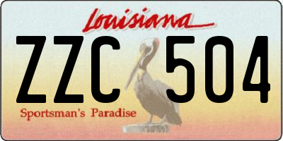 LA license plate ZZC504