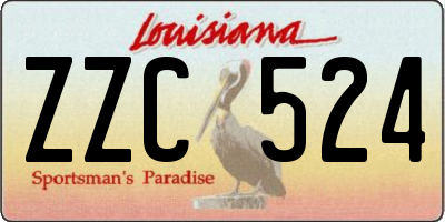 LA license plate ZZC524